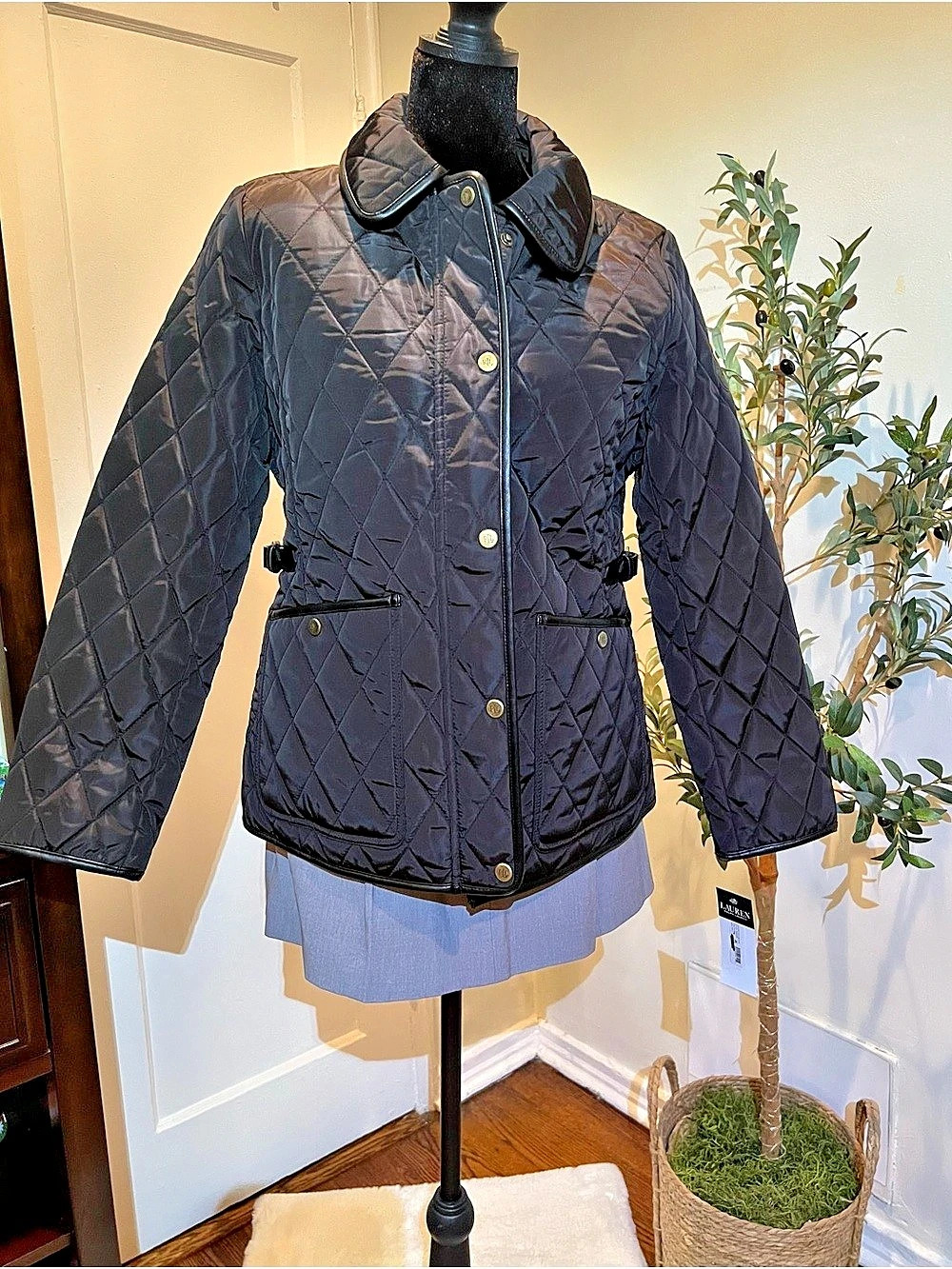 Lauren Ralph Lauren Petite Quilted Velboa Lined Coat